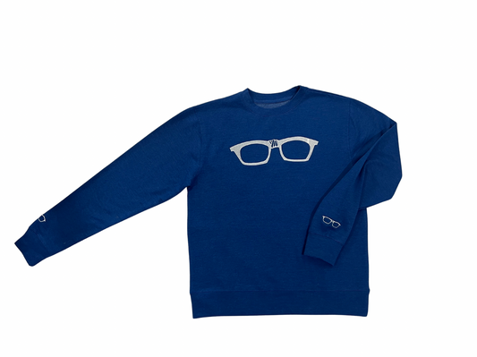 Big Specs Crew Neck Sweatshirt (Royal/White)