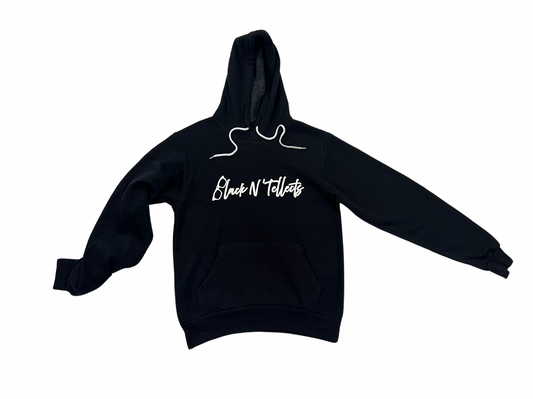 The Scripted Hoodie (Black Heather/White)