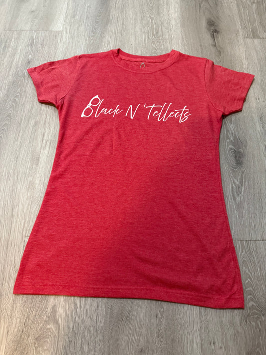 The Scripted Women's Tee (Heather Red/White)